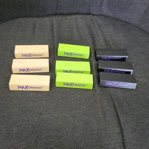 2003 Jenga Xtreme Replacement Blocks Pieces 3 Green 3 Black 3 Tan Wood